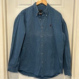 Vintage Marlboro Classics Mens Button Down Shirt Navy Blue, Red Marlboro Man, XL